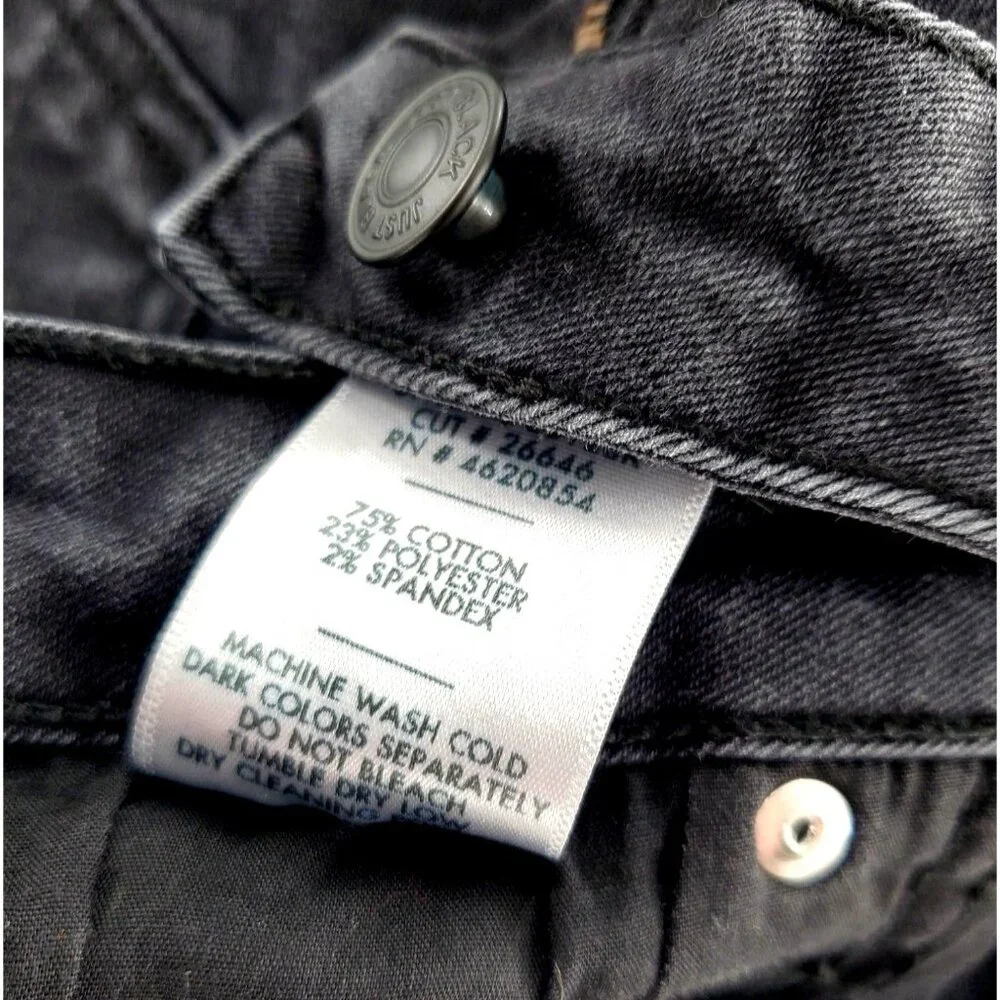 Just Black XS Jean Skirt Released Hem Stretch Casual Retro Classic Denim Black